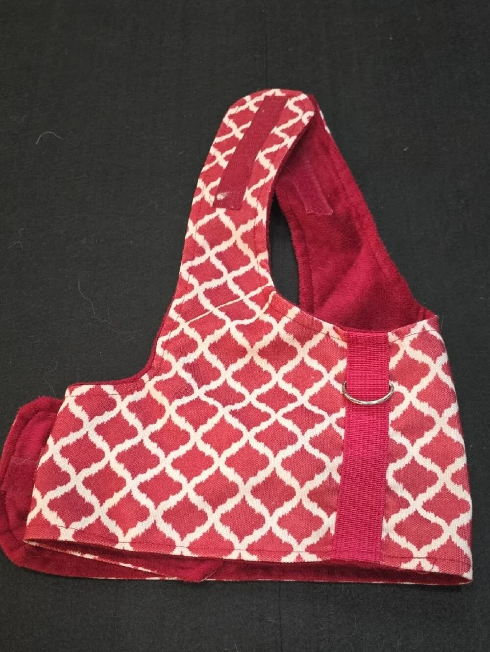 Rust/Burgundy Patterned Dog Harness Vest #695